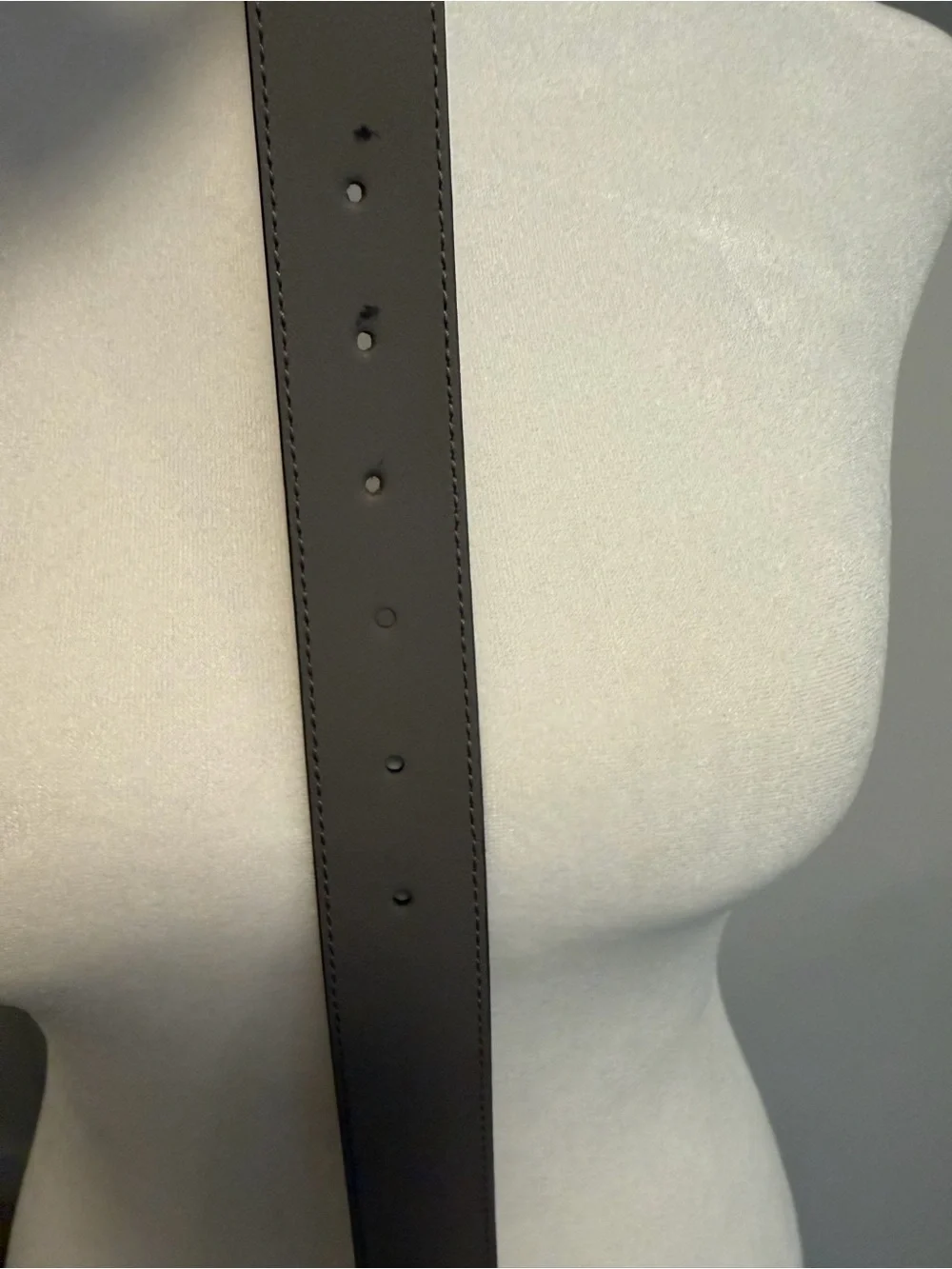 Gucci Gray Leather Belt with Gold Double G Buckle